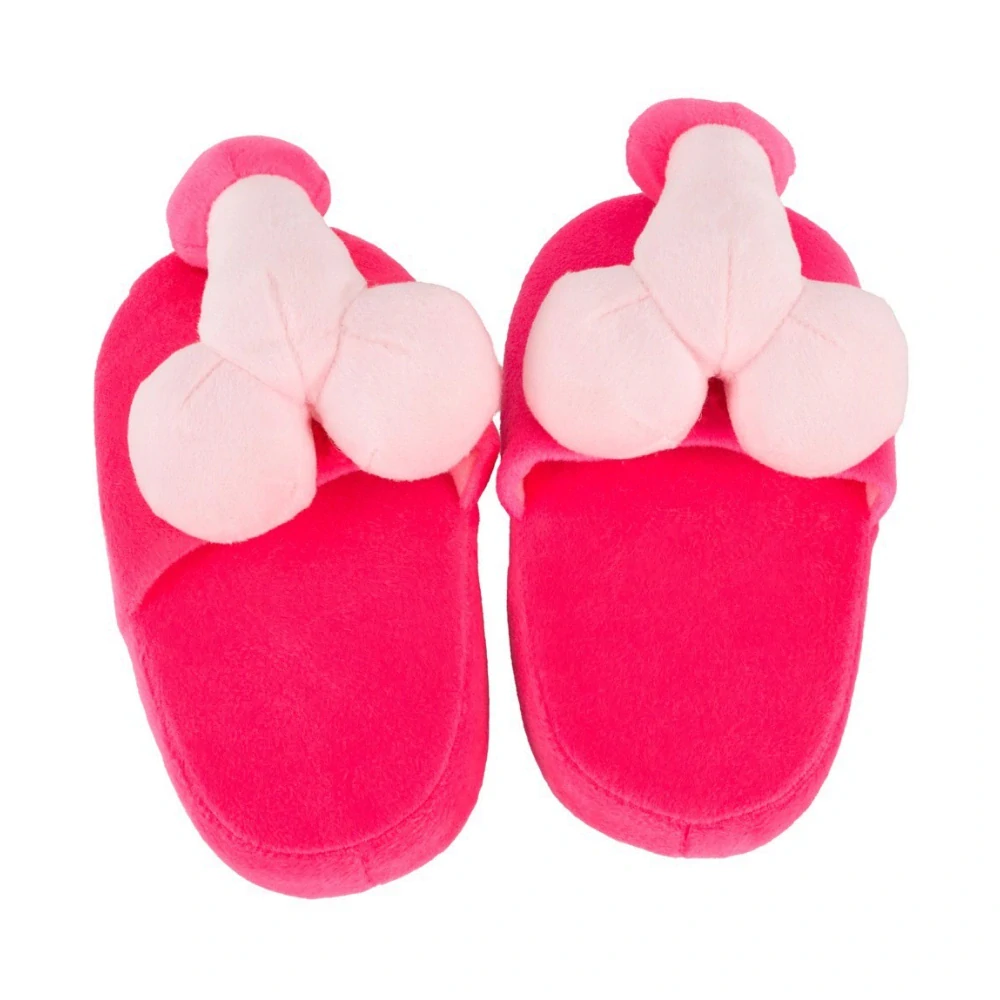 Orion růžové plyšové pantofle s penisem vel. 37–40