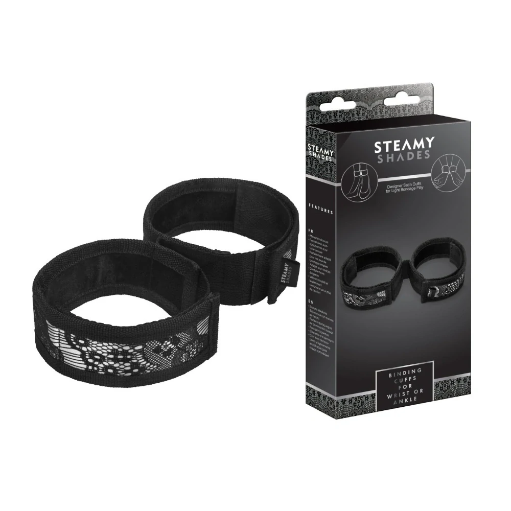 STEAMY SHADES měkká krajková pouta na ruce i nohy