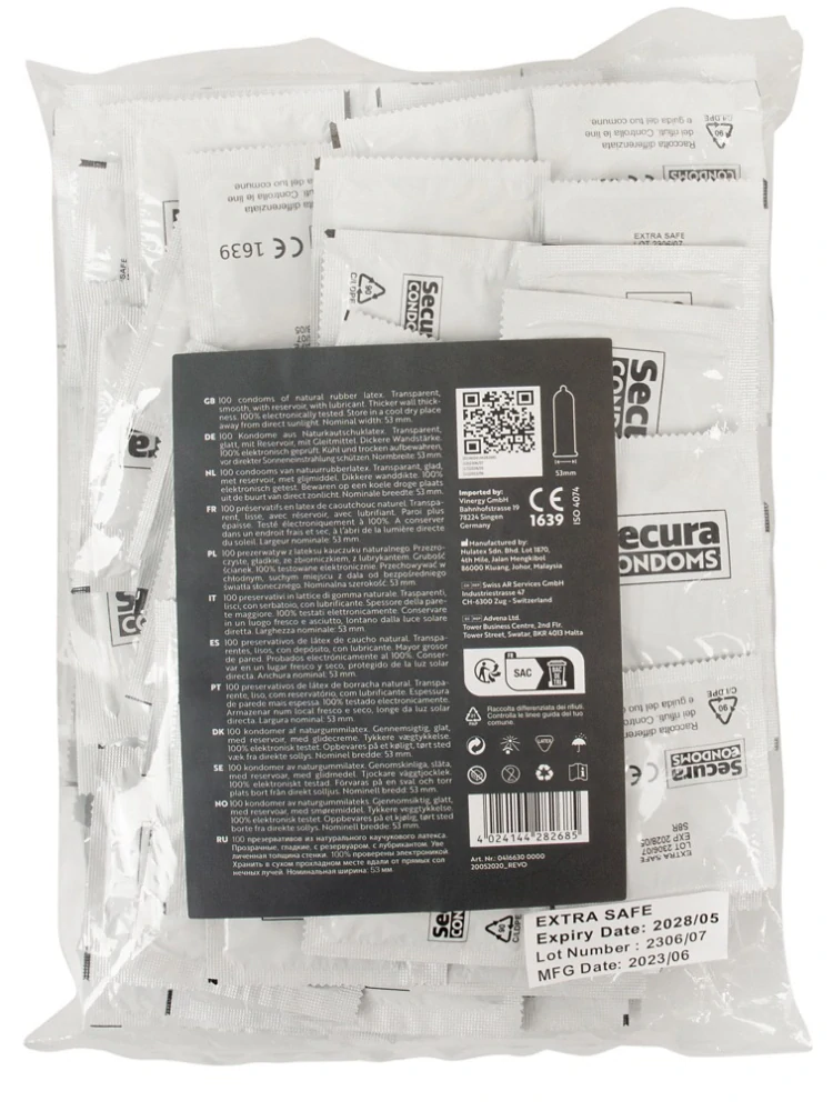 Zesílené kondomy Extra Safe - 100 ks