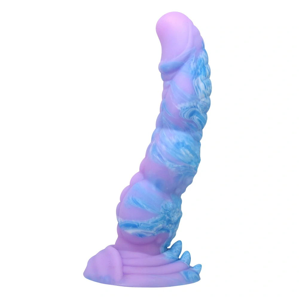 Silikonové dildo Power Monsters Alien s vlnitým motivem 20,5 cm – fantasy monster dildo