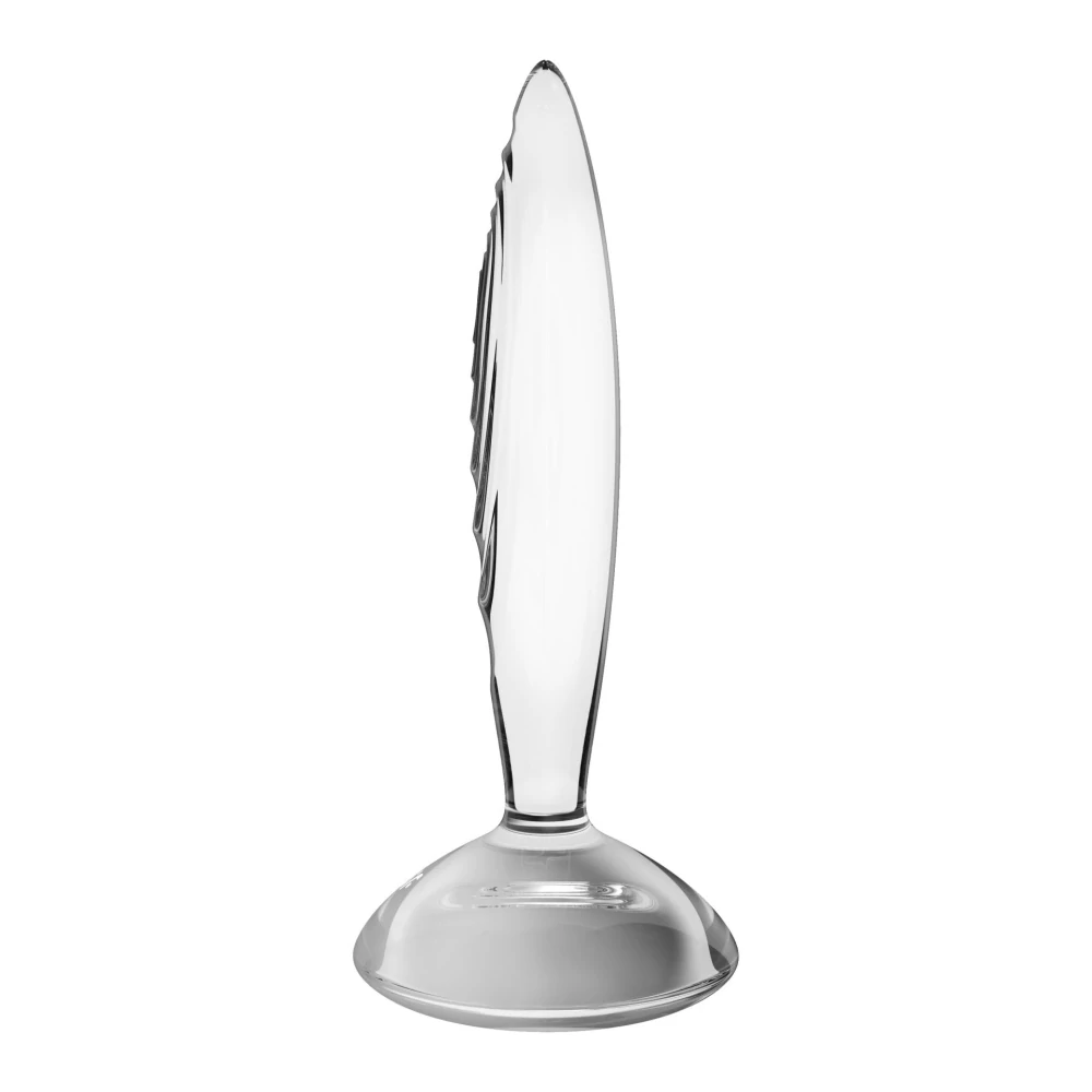 Satisfyer Sparkling Crystal skleněné anální dildo 21 cm – transparentní