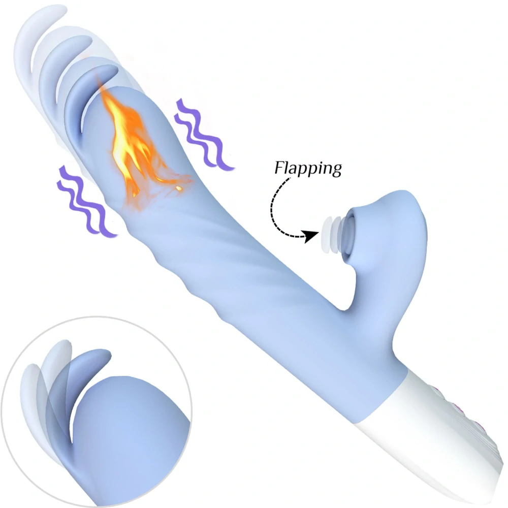 B-Series přirážecí vibrátor s klitorálním poklepáváním a nahříváním 24,6 cm