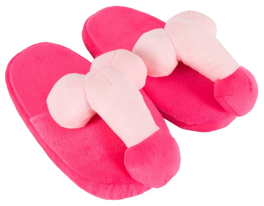 Orion růžové plyšové pantofle s penisem vel. 37–40