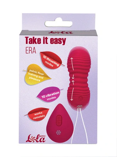 Take it Easy Era Wine Red – pulzující venušiny kuličky s dálkovým ovládáním, 10 režimů