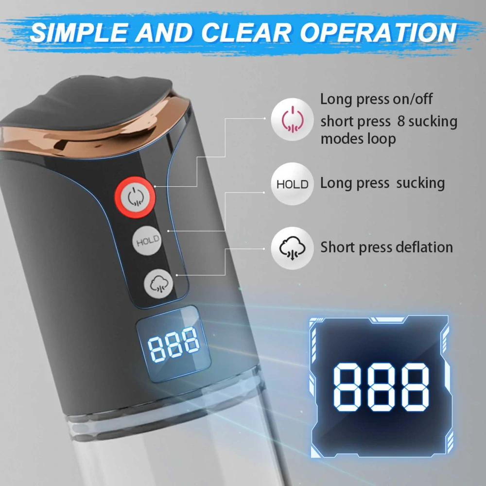 Sací masturbátor Boss Series s 8 sacími režimy