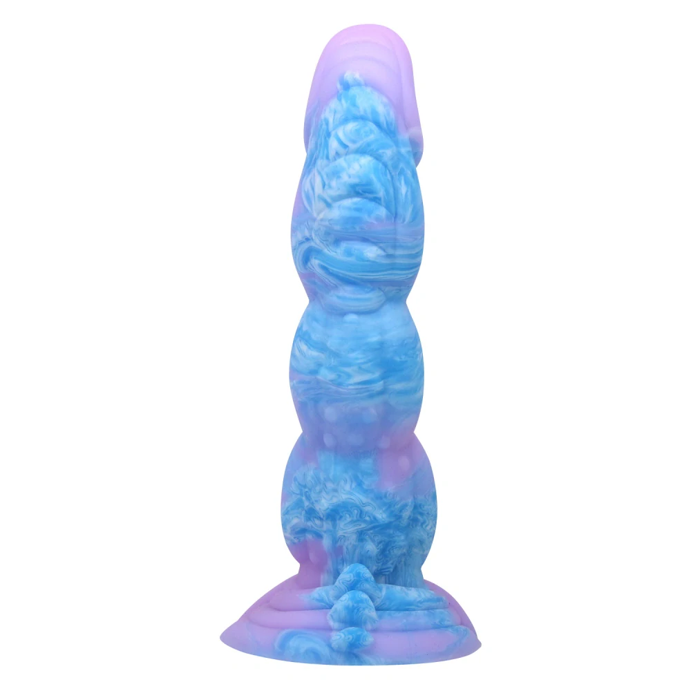 Silikonové dildo Power Monsters Alien s vlnitým motivem 20,5 cm – fantasy monster dildo