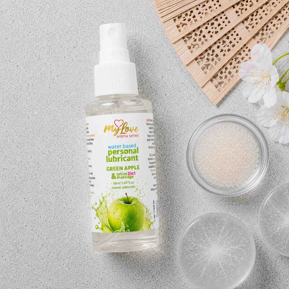 MyLove Aroma Series 2v1 intimní a masážní gel Green Apple 50 ml