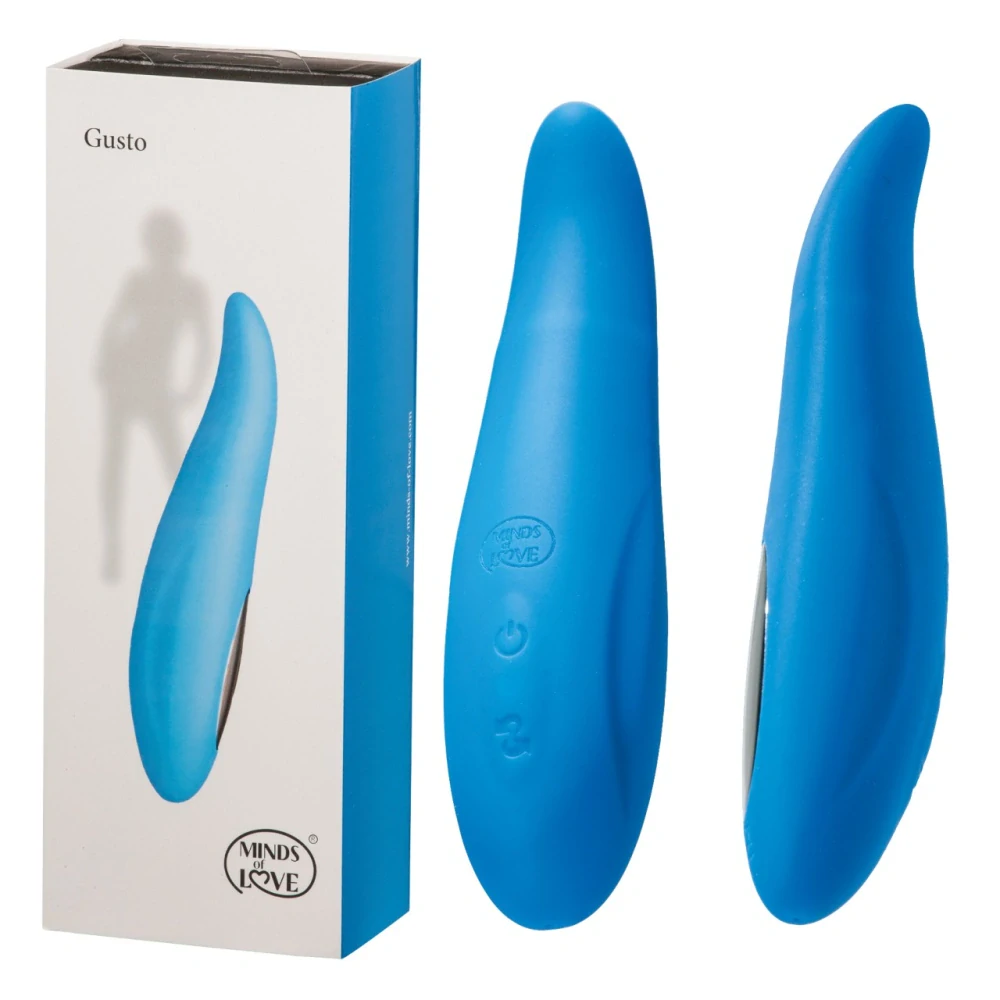 MINDS of LOVE Gusto vibrátor na bod G s 8 režimy 17 cm – modrý
