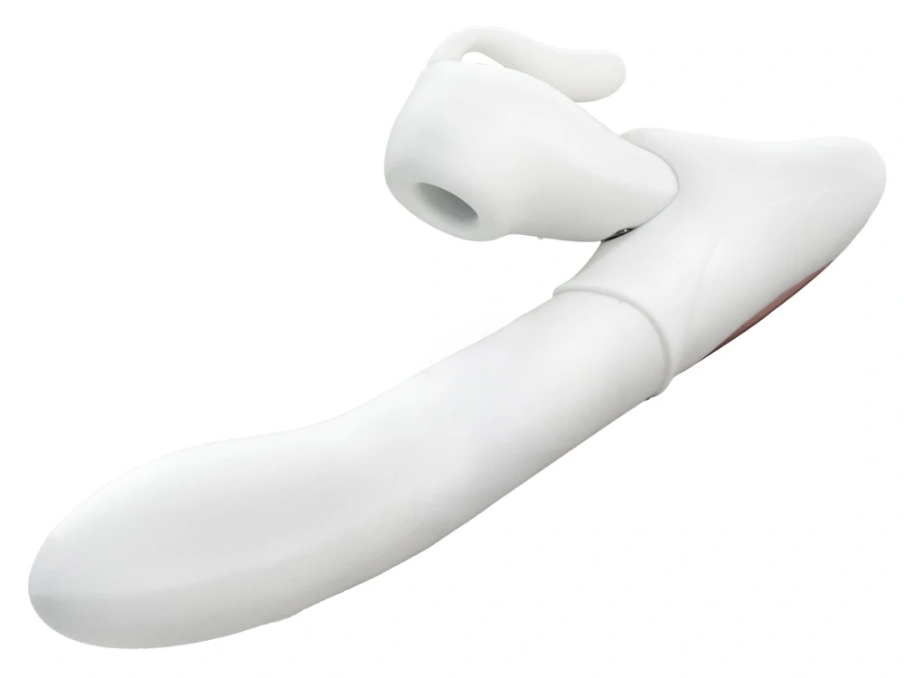 Boss Series Ghost Touch přirážecí rabbit vibrátor s podtlakem a ovladačem 21 cm