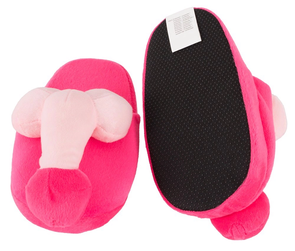 Orion růžové plyšové pantofle s penisem vel. 37–40
