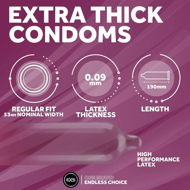 EXS Extra Thick zesílené latexové kondomy 100 ks