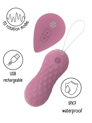 Take it Easy Dea Pink – rotační venušiny kuličky s vibracemi a dálkovým ovládáním