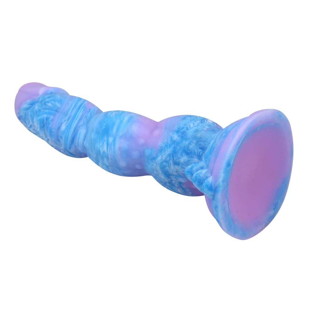 Silikonové dildo Power Monsters Alien s vlnitým motivem 20,5 cm – fantasy monster dildo