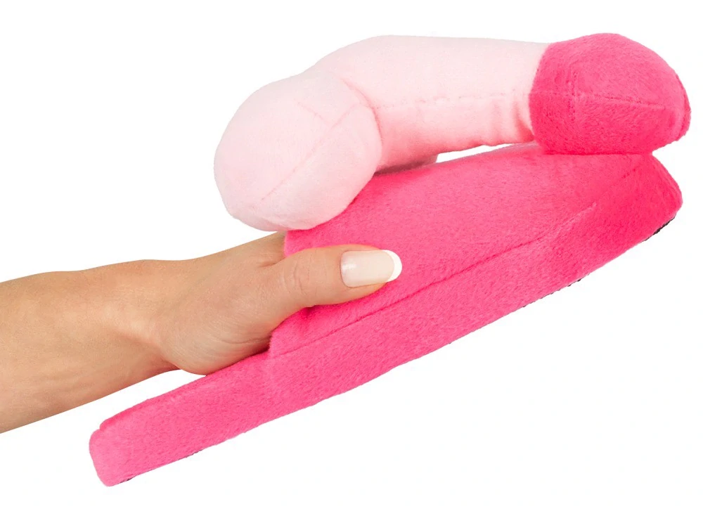 Orion růžové plyšové pantofle s penisem vel. 37–40
