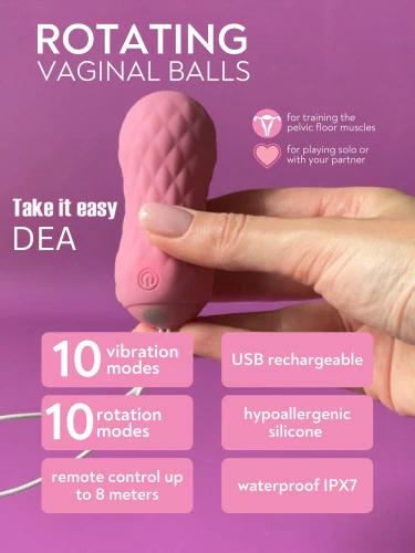 Take it Easy Dea Pink – rotační venušiny kuličky s vibracemi a dálkovým ovládáním