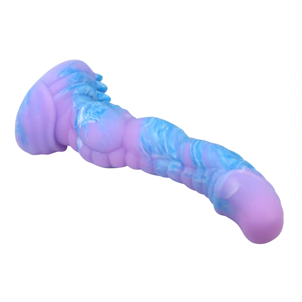 Silikonové dildo Power Monsters Alien s vlnitým motivem 20,5 cm – fantasy monster dildo