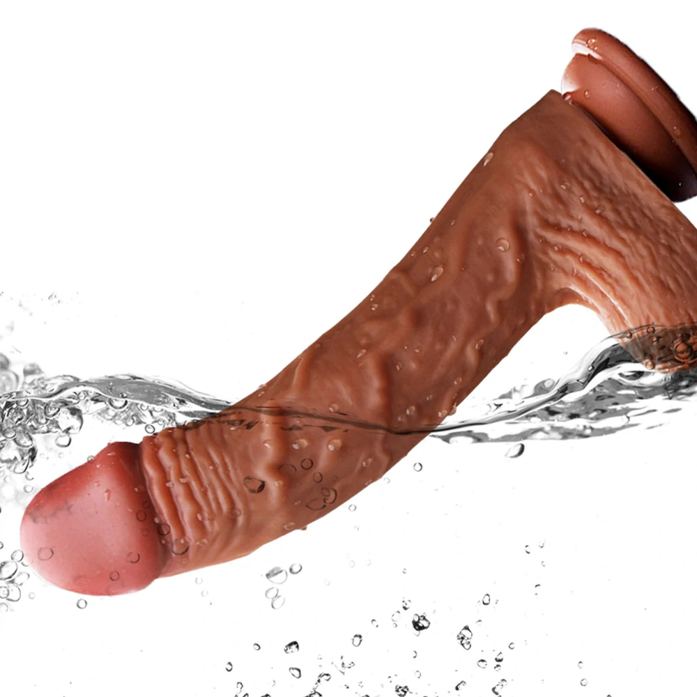 Realistický přirážecí a rotační vibrátor s nahříváním 21 cm
