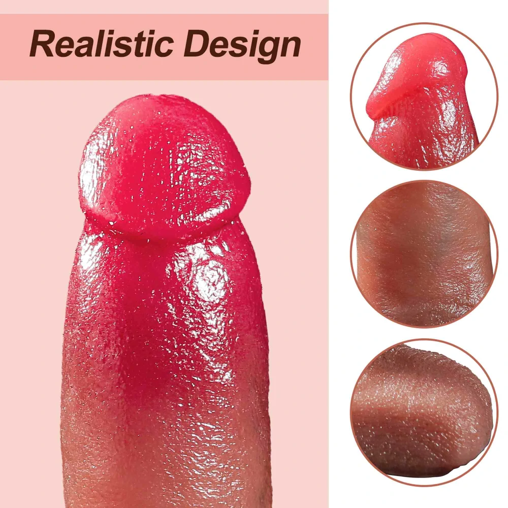 B-Series realistický přirážecí vibrátor s nahříváním a ovladačem 22,5 cm