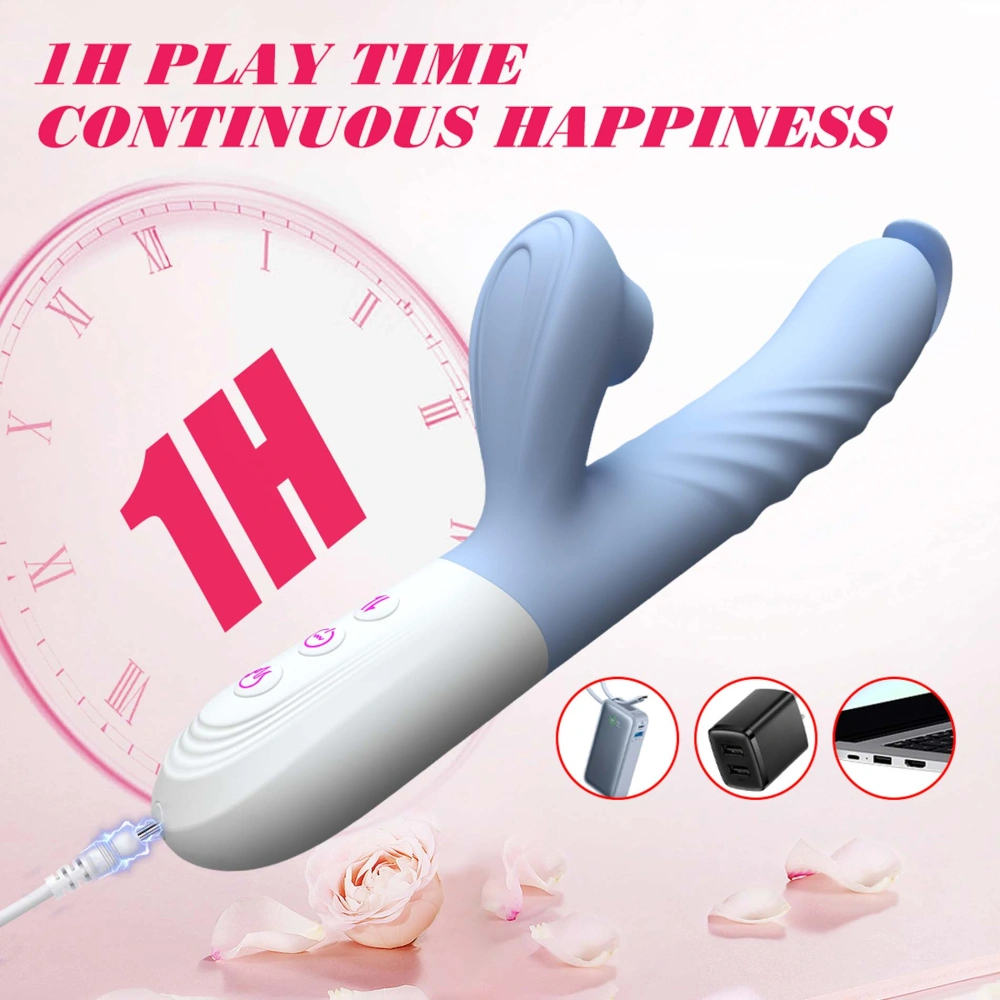 B-Series přirážecí vibrátor s klitorálním poklepáváním a nahříváním 24,6 cm