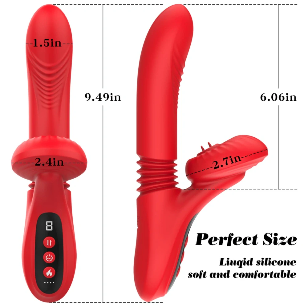 Boss Series – Přirážecí vibrátor s funkcí lízání, vibrací a nahříváním