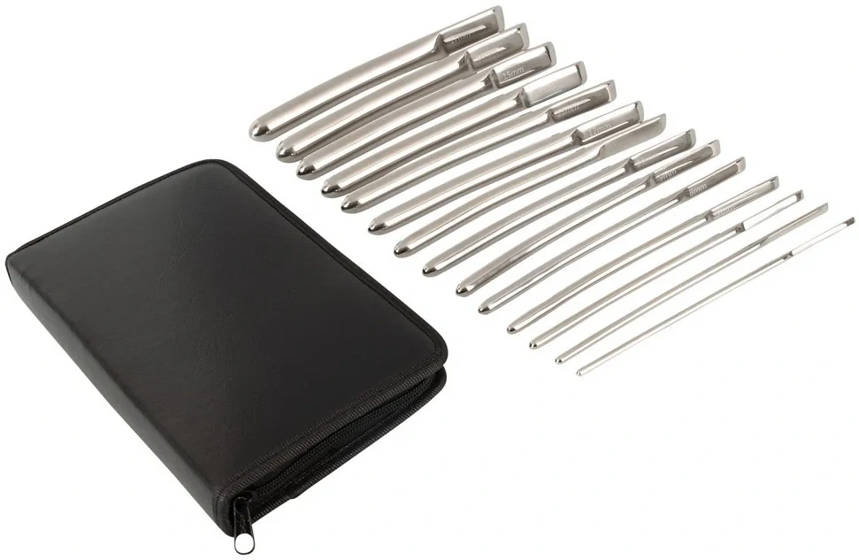 Sada kovových dilatátorů Penisplug, 14 ks (4 – 17 mm)