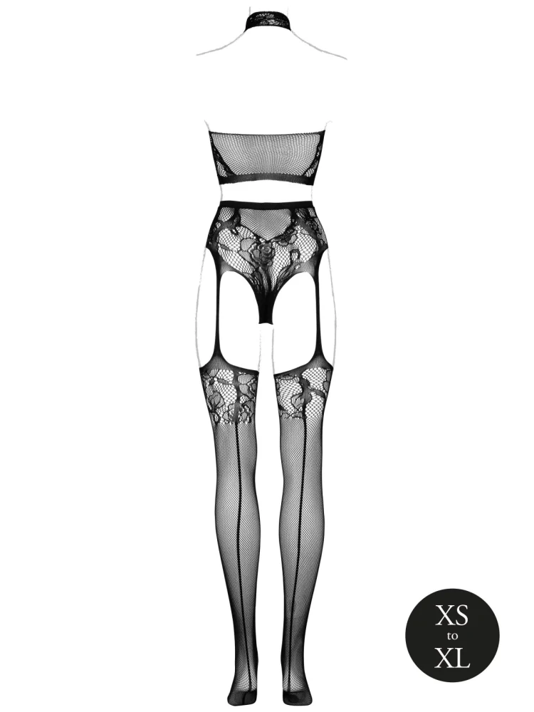 Dvoudílný set síťovaného prádla s krajkou Le Désir