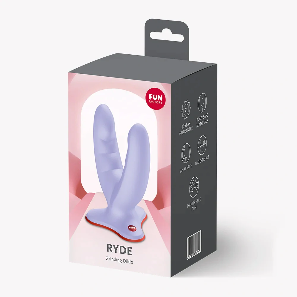 Fun Factory Ryde Lavender – dvojité silikonové dildo s přísavkou