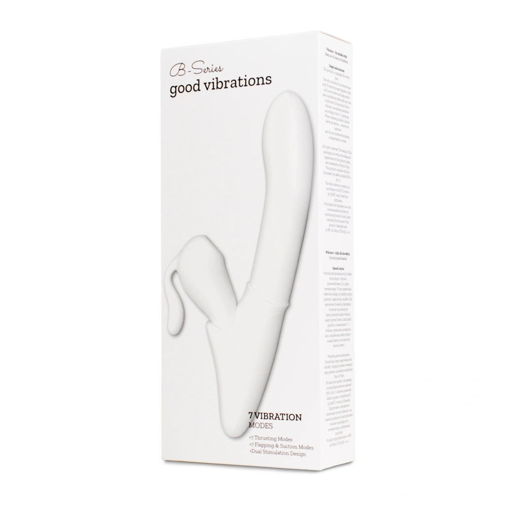 Boss Series Ghost Touch přirážecí rabbit vibrátor s podtlakem a ovladačem 21 cm