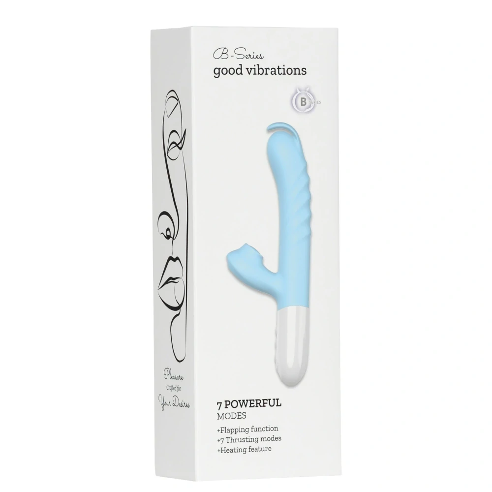 B-Series přirážecí vibrátor s klitorálním poklepáváním a nahříváním 24,6 cm