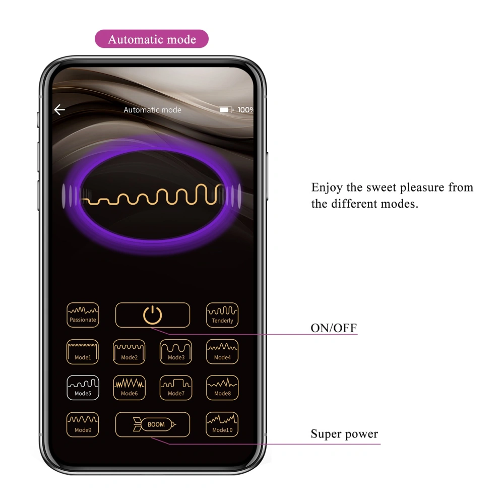 Pretty Love August – párový vibrátor ovládaný mobilem, 12 režimů, fialový