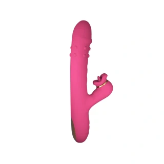 Boss Series přirážecí rabbit vibrátor se sáním a stimulací jazýčkem 23,5 cm